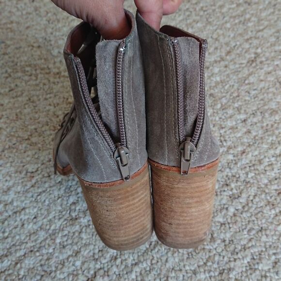 Jeffrey Campbell gray Luxe suede Corwin Lace-Up Booties Size 7 - Picture 14 of 16